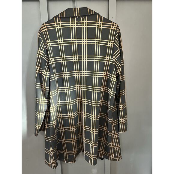 Cato Women’s Black & Gold Plaid Longline Blazer - Womens Plus Size 18/20 - Picture 6 of 6